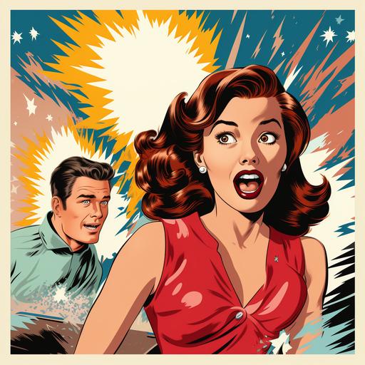 4-color halftone pattern Archie and Veronica style comic strip 