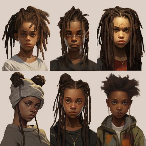 4 realistic boondocks characters with dreads
