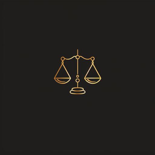 modern scales of justice logo, flat, 2D, modern, minimalistic