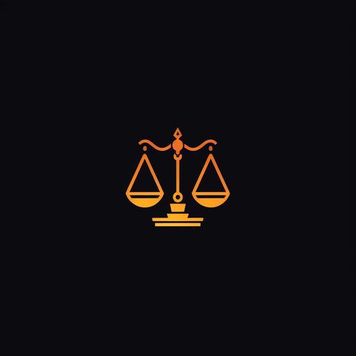 modern scales of justice logo, flat, 2D, modern, minimalistic