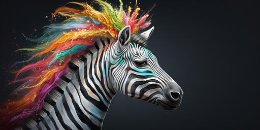 unicorn zebra lion with a neck as long as a giraffe and crazy hair --ar 2:1