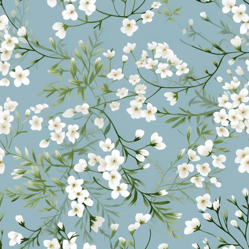 very dainty flowers like baby’s breath spring floral design , boho, vintage, seamless file --tile