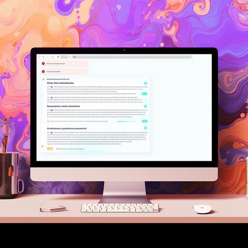 , desktop computer mockup illustrative water color warm background dormatory