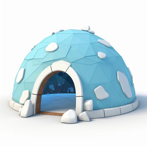 disney pixar style, cartoon, white background, igloo, with no trees in background, for children --v 5