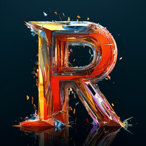 4k distorted logo using the letter R