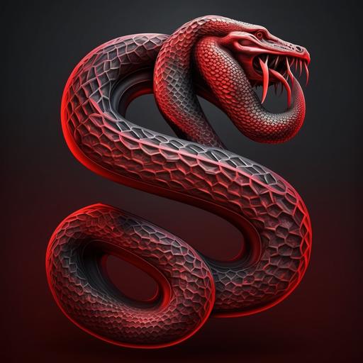 4k red s logo made out of a snake