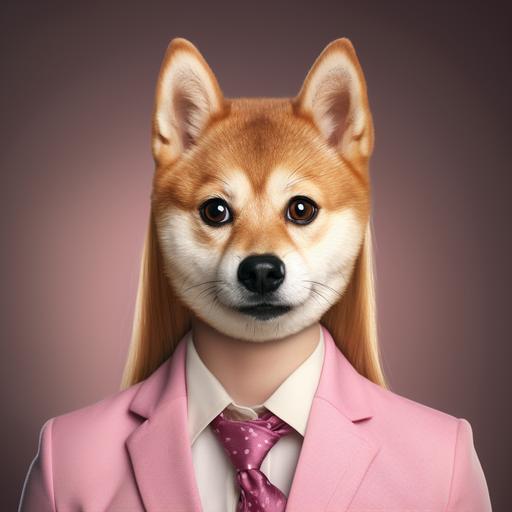 4k resolution shiba inu with barbie face