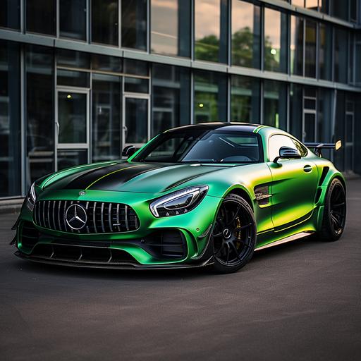 mercedes gtr 63 amg hope green car wrap without background photorealistic 4k