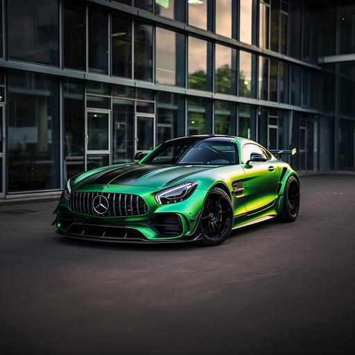 mercedes gtr 63 amg hope green car wrap without background photorealistic 4k