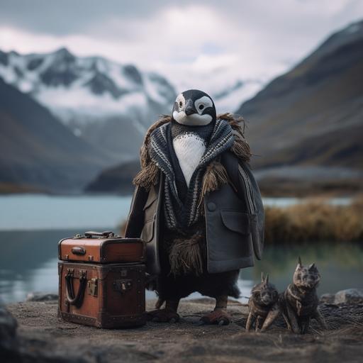 demiurge un pinguino en la patagonia disfrazado para navidad