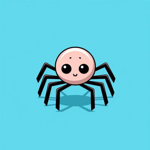 very minimalistic Kawaii style spider, cartoon, creative, use brave colors, isolated on background, pattern that repeats aross design