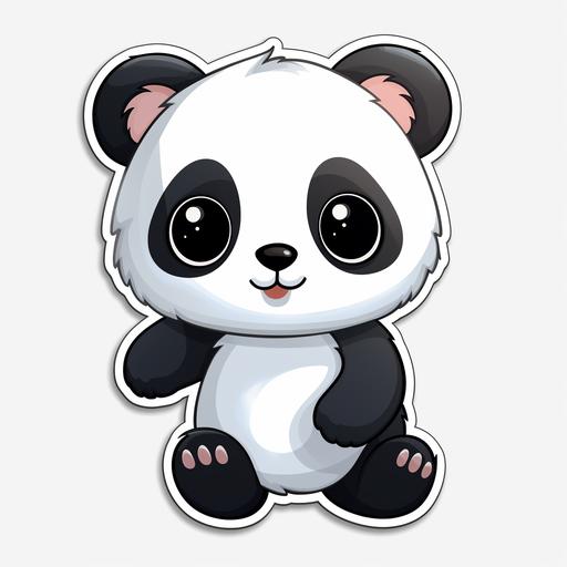 cute baby panda cartoon sticker