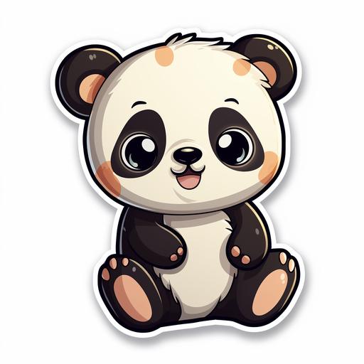 cute baby panda cartoon sticker