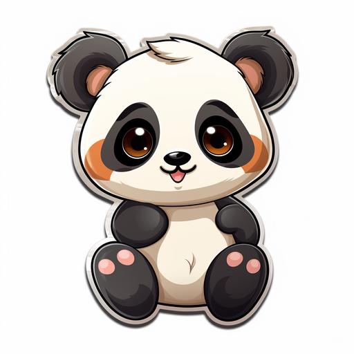 cute baby panda cartoon sticker