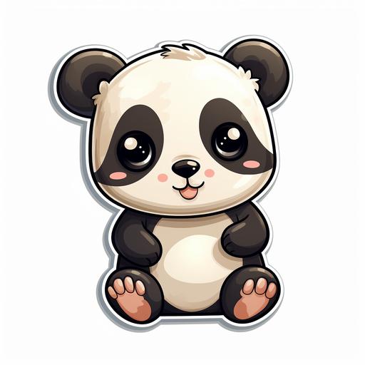 cute baby panda cartoon sticker