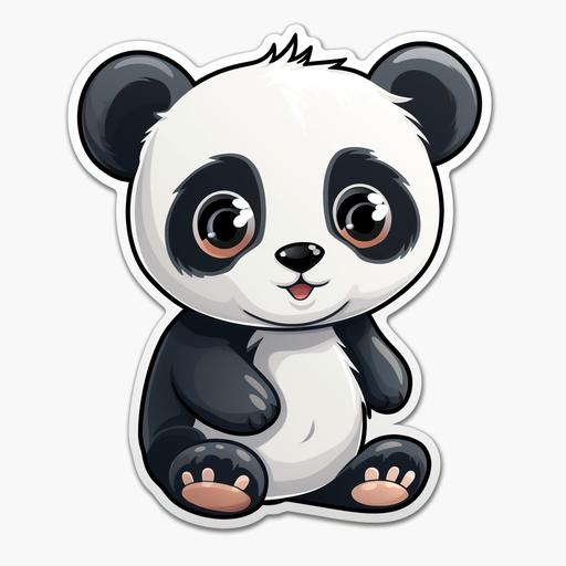 cute baby panda cartoon sticker