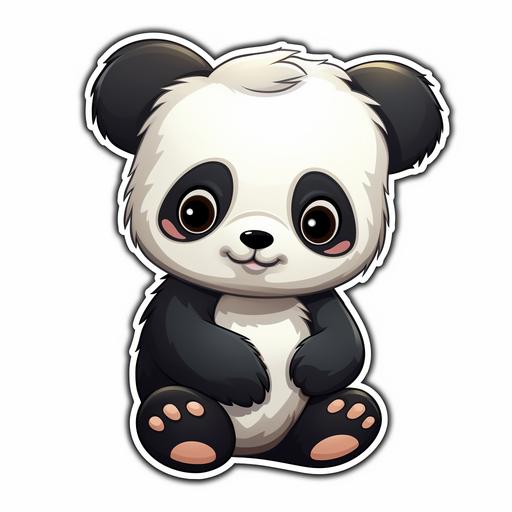 cute baby panda cartoon sticker