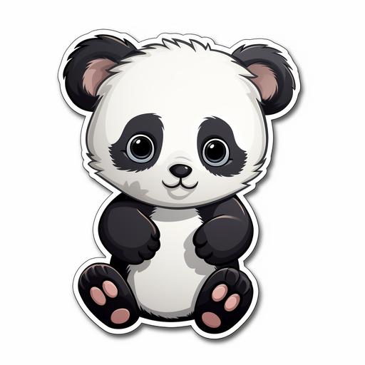 cute baby panda cartoon sticker