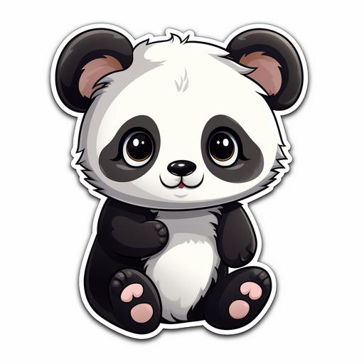 cute baby panda cartoon sticker