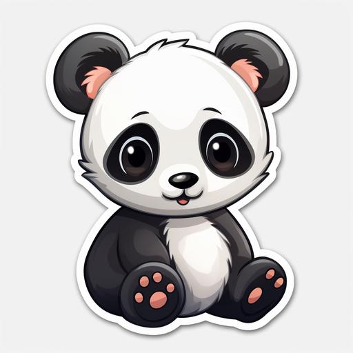 cute baby panda cartoon sticker