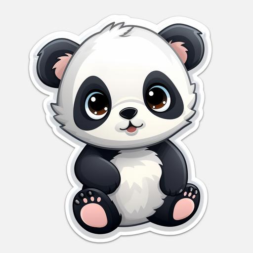 cute baby panda cartoon sticker