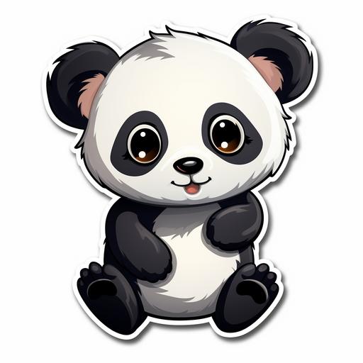 cute baby panda cartoon sticker