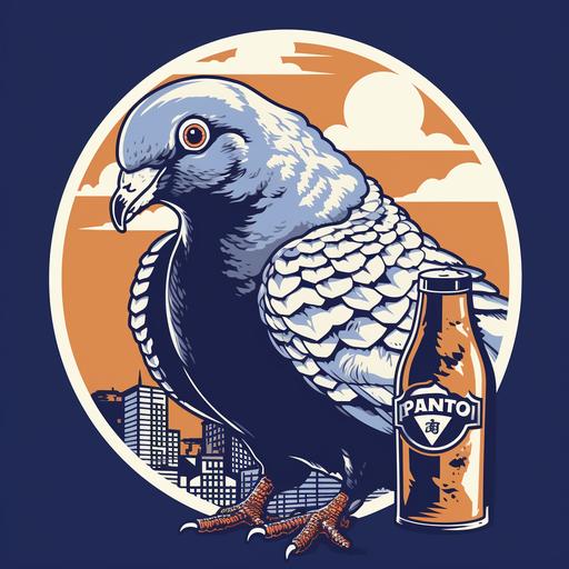 pigeon drinking a beer logo japan