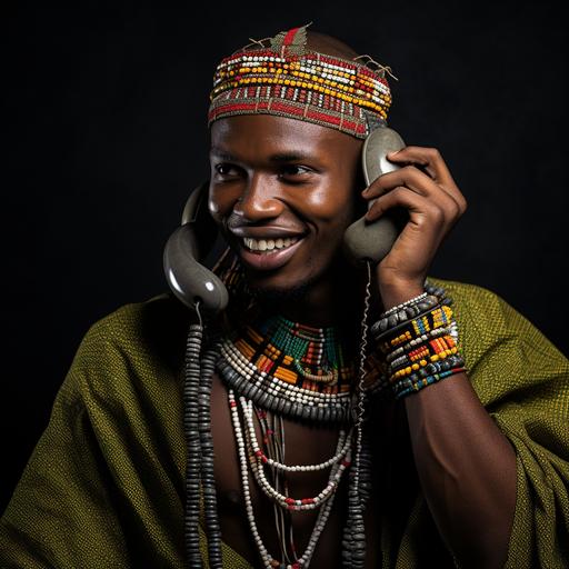 african making a phone call