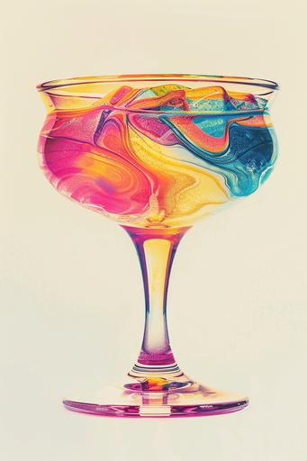 a poster of a Margarita in a globe glass on a white background in a pastel chalk style --ar 2:3 --v 6.0