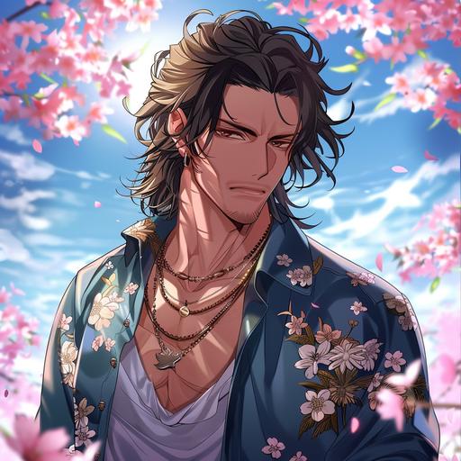 6041_handsome man, anime, holiday, spring, protector, congratulations --ar 1:1