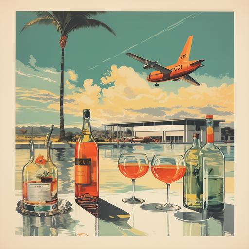 60’s airport poster, cocktails gucci style