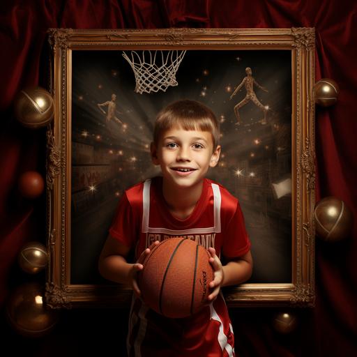 birthday picture frame, basketball, 4:3