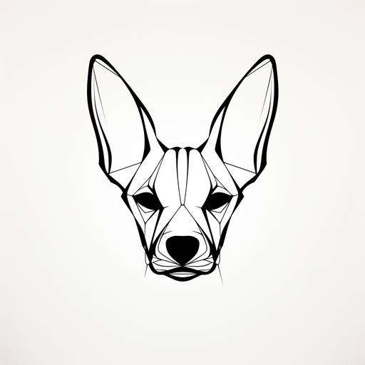 dog ears outline in countiniuos line on white background