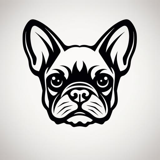 head and paws of a french bulldog, Modern Line Icon, Vector Line Art
