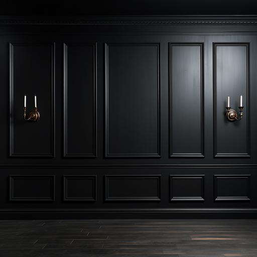 a simple black wall with paneling, empty