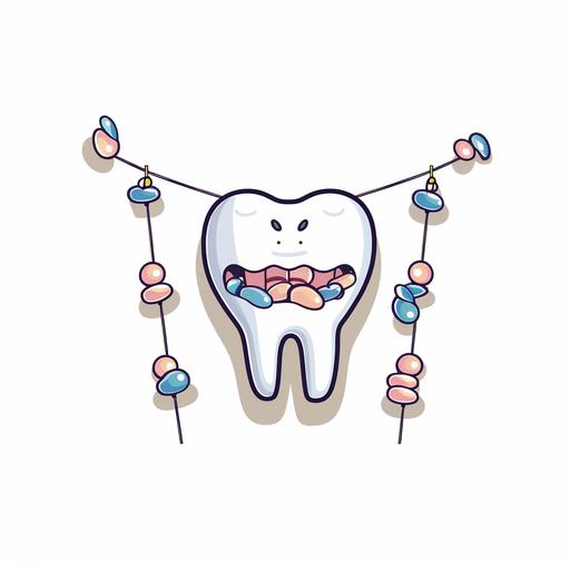 dental braces and molar mix up, minimal logo, white background