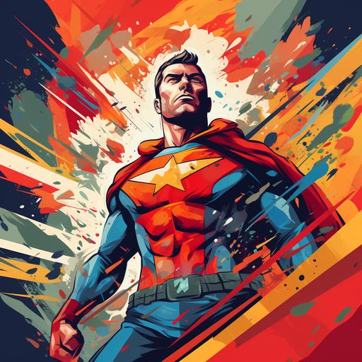 illustration, heros, cartoon style, low details, thick lines, vivid color, ar 9:11