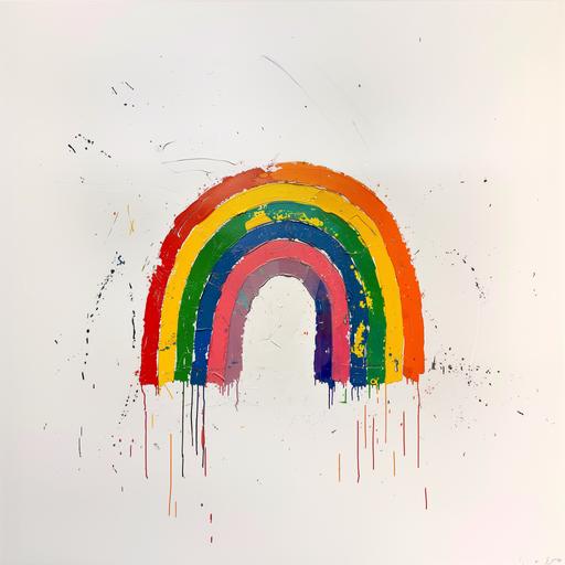 Rainbow in pop art on white background --v 6.0
