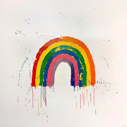 Rainbow in pop art on white background