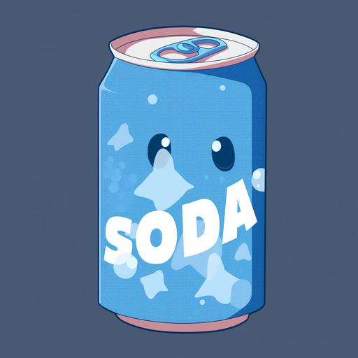 blue soda can, cartoon style, --niji 5