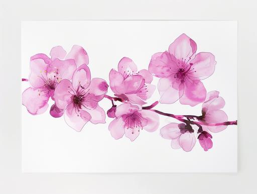 greeting cards mockup, minimal white background, mockup image, spring blossom, --ar 4:3