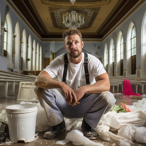 Tom, 40, Married: Tom is the church's 'Mr. Fix-It' who insists on repairing everything himself, despite having no actual skills or knowledge. He once attempted to fix the church's leaky roof with duct tape and a prayer, resulting in a flooded sanctuary and a very annoyed pastor.