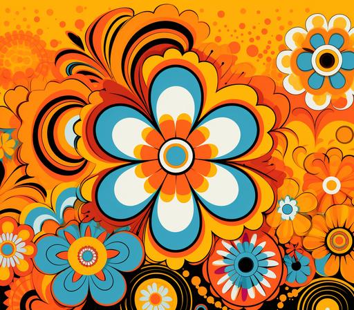 70's style hippy art pattern --ar 2000:1763