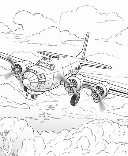 oloring pages for adults, air force, cartoon style, thick lines, ;ow detail, no shading --ar 9:11