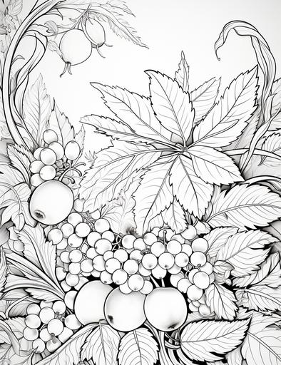 coloring book pages, A banner that says “Give Thanks” with leaves and berries, cartoon styles, thick lines, low detail, no shading with black and white, --ar 85:110