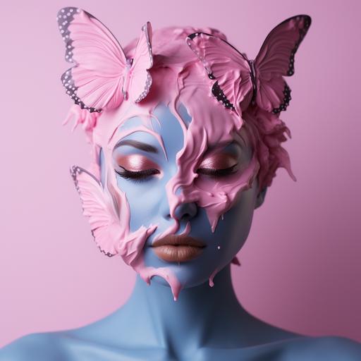 skin candy woman butterfly cotton candy glaze