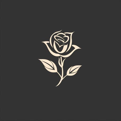 simple logo, bw, rose, modern