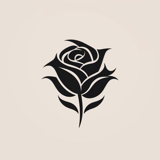 simple logo, bw, rose, modern