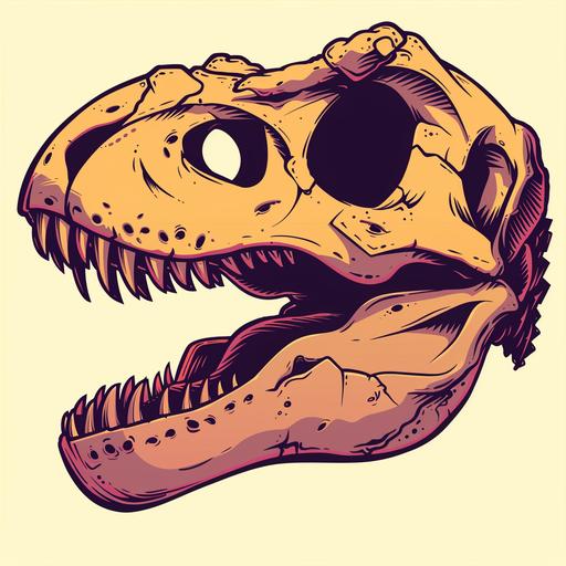 cartoon t-rex skull for kids book --s 50