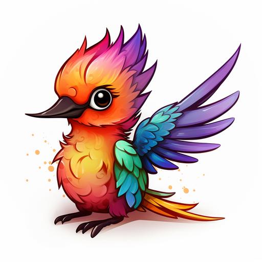baby hummingbird colorful plumage cartoon style option 3>